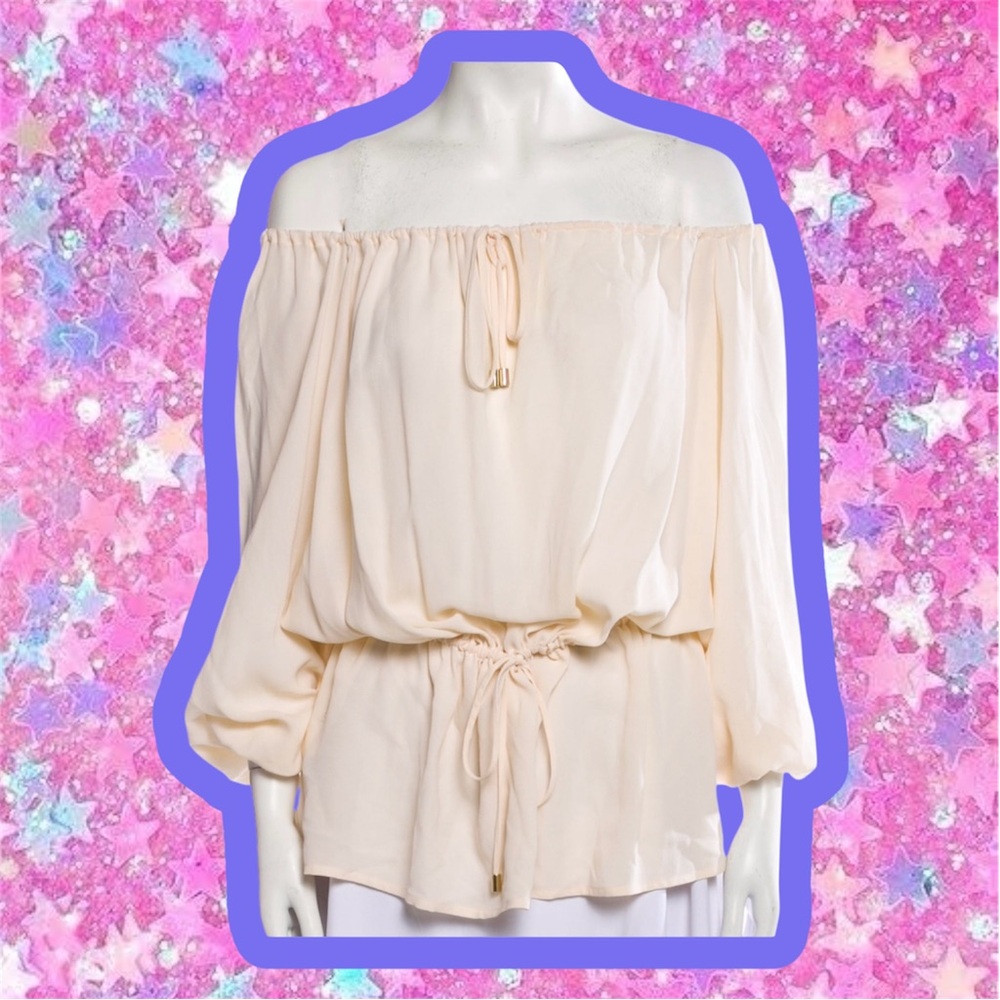 MICHAEL KORS boho Peasant Blouse S 70s 80s Shirt Hippie Free People Penny Lane